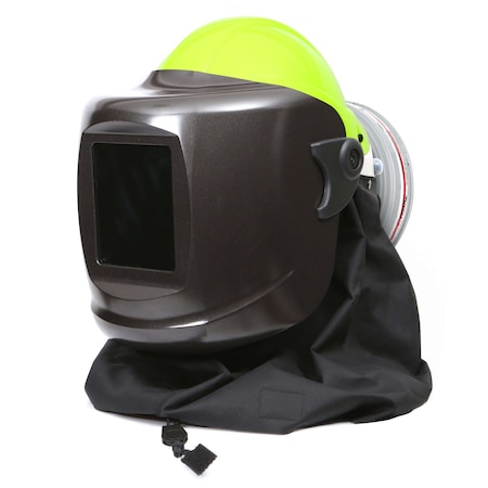 Pureflo PF60ESM+ Hard Hat Hi Viz Yellow, Black Neck Cape, HE/HF/HC Filter Gentex Corp